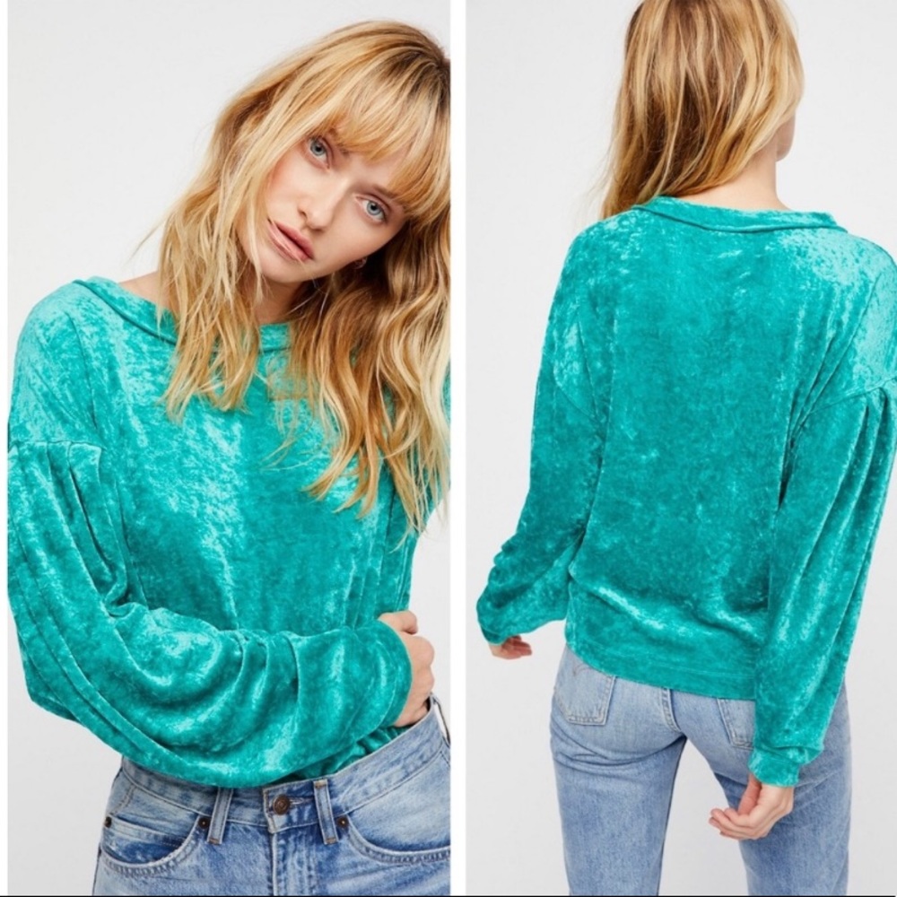 Free People Milan Velvet Pullover